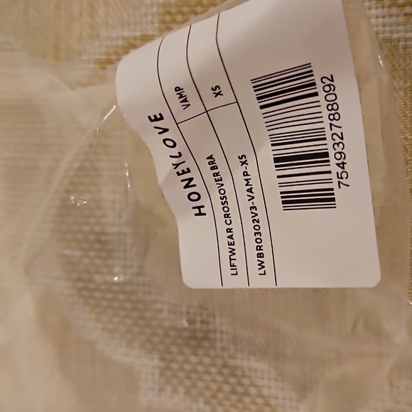 NWT Honeylove Black Wireless Crossover Bra W Mesh Detail Adjustables Straps 32B - Picture 8 of 9